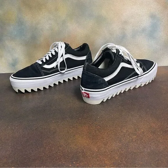 Vans Elevated 1.5" Sawtooth Women's Suede / Canvas Black Sneakers Size 10M - Picture 10 of 16